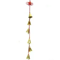 Подвеска Фэн Шуй 6 колоколов 20см металл Z191