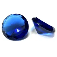 Диамант синий 4см стекло E129
