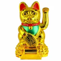 Манеки Неко фигурка на солн.батарее 15см, пластик KL27