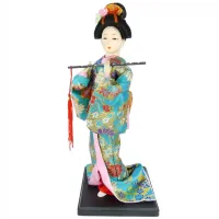 Кукла Японка пластик, ткань, 30см сувенир Z106-2