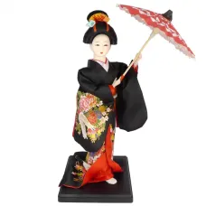 Кукла Японка пластик, ткань, 30см сувенир Z106-6