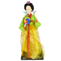 Кукла Кореянка пластик, ткань, 30см сувенир Z106-7