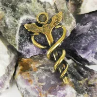 Амулет Жезл Гермеса, бронза, 28*22*2мм (А 055_31) BV15-55