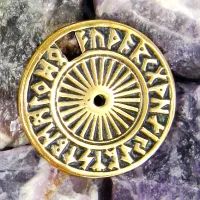 Амулет Рунический круг Футарк, бронза, 28мм (А 058) BV15-58