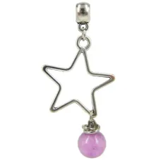 Амулет на Защиту от зла (Пентаграмма) с камнем Агат (фиолетовый) 8мм,цвет сереб, металл, т RK490390