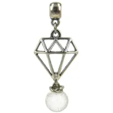 Амулет на Раскрытие потенциала (Диамант) с камнем Сахарный кварц 8мм,цвет сереб, металл, т RK540370