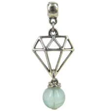 Амулет на Раскрытие потенциала (Диамант) с камнем Флюрит 8мм,цвет сереб, металл, текстиль RK670370