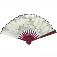 Веер 26х42см дерево, ткань N008-36