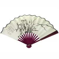 Веер 26х42см дерево, ткань N008-37