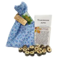 Набор славянских рун на срезе Дуба 25-RUSLDU