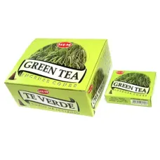 Благовония конусные Green Tea ЗЕЛЕНЫЙ ЧАЙ блок 12 шт. HEM