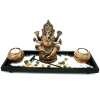 Садик Дзен Ганеш, 36х13см, дерево, искусственный камень M325-1