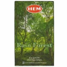 Благовония прямоугольные пуля Rain Forest ДОЖДЛИВЫЙ ЛЕС, 10 конусов HEM