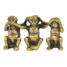 Статуэтка Три обезьяны 30х52мм, бронза KB05-13