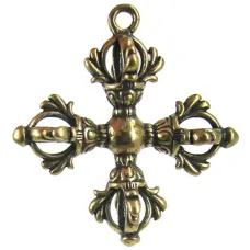Амулет Двойная Ваджра 42х38мм, бронза KB01-21