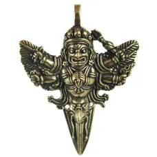 Амулет Шестирукий Махакала 60х47мм, бронза KB01-29