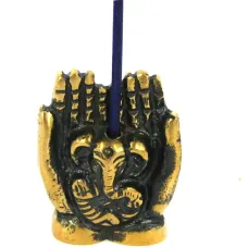 Подставка для благовоний Ганеш в ладонях бронза 24*11*31мм (ПБ 005) BV21-05