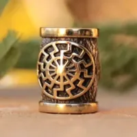 Бусина №07 Черное Солнце, бронза, 12*D9мм, d 5,5мм (БС 007) BV17-07