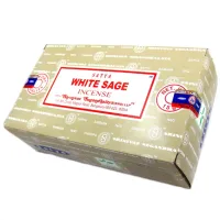 Благовония прямоугольные SATYA White Sage БЕЛЫЙ ШАЛФЕЙ 15 грамм блок 12 штук
