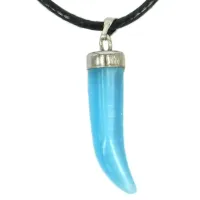 Талисман из камня на Исполнение желаний (Koшaчий глaз голубой), со шнурком AK23