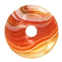 Подвеска круглая Сердолик с отверстием d 4см A112-03