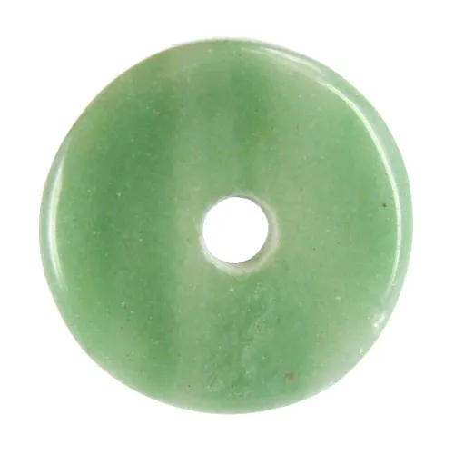 Подвеска круглая Зеленый Агат с отверстием d3,5см R411-07