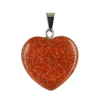 Амулет Сердце Авантюрин коричневый пресс 20мм A091-15