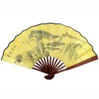 Веер 26х42см дерево, ткань N008-38