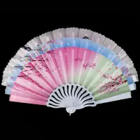 Веер 40х22см шелк, пластик, цвет в ассорт. Z349-5