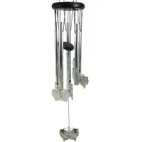 Музыка ветра с Бабочками, 5 трубочек, 63 см, металл K140-12