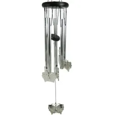 Музыка ветра с Бабочками, 5 трубочек, 63 см, металл K140-12