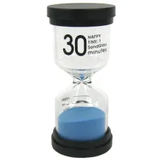 Песочные часы на 30 минут, синие, 10см, стекло, пластик M066-16-С