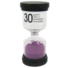 Песочные часы на 30 минут, фиолетовые, 10см, стекло, пластик M066-16-Ф
