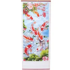 Панно-свиток Карпы 76х31,5см W-08