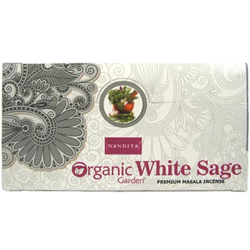 Благовония прямоугольные Nandita Organic White Sage БЕЛЫЙ ШАЛФЕЙ 15 грамм блок 12 штук