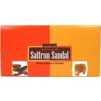 Благовония прямоугольные Nandita Saffron Sandal Шафран-Сандал 15 грамм блок 12 штук