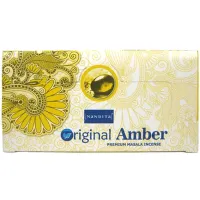 Благовония прямоугольные Nandita Amber АМБЕР 15 грамм блок 12 штук