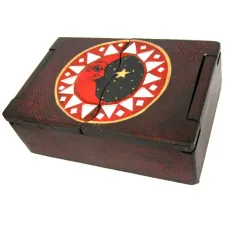 Шкатулка двустворчатая День-Ночь 18х12х6 см дерево IN0276