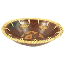 Тарелка 24см, керамика, ротанг IN0234-1