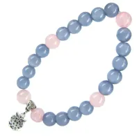 Браслет с подвеской на Мудрость (Сова) камень, 8мм BA030124