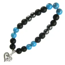 Браслет с подвеской на Любовь (Сердце) камень, 8 мм BA040080