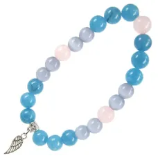 Браслет с подвеской на Защиту высших сил (Крыло) камень, 8мм BA050212