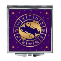 Складное зеркало квадратное Рыбы ZER2-0215