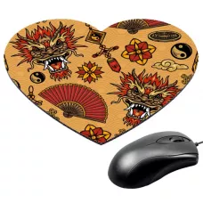 Коврик для мыши Сердце 22х20см Китайские благоприятные символы KMH043