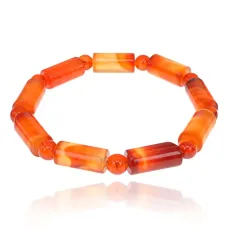 Браслет из натурального агата, цвет оранжевый BJBS-328-01