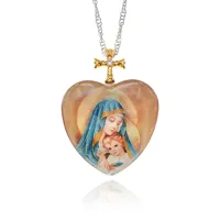 Кулон Богородица на цепочке, 23х25мм BJK324