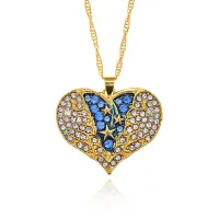 Кулон Крылья ангела в сердце на цепочке, 23х29мм BJK329