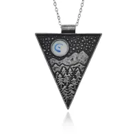 Кулон Лес и Луна на цепочке, 40х35мм BJK330