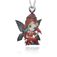 Кулон Фея птиц на цепочке, 33х27мм BJK332