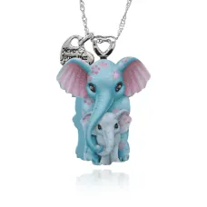 Кулон Два Слона на цепочке, 34х30мм BJK336